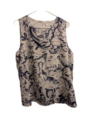 C&E Blue & White Pattern Sleeveless Top XL